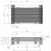 Радиатор охлаждения AL608(9C) 250х120х32 мм, G3/8 BSP 9 рядов, сота TRUST