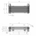 Радиатор охлаждения AL608(6D) 250х79х32 мм, JIC AN10, 6 рядов, сота TRUST