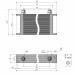 Радиатор охлаждения TH318-16-123 358х125х50 мм, JIC AN10, 16 рядов, сота EURO